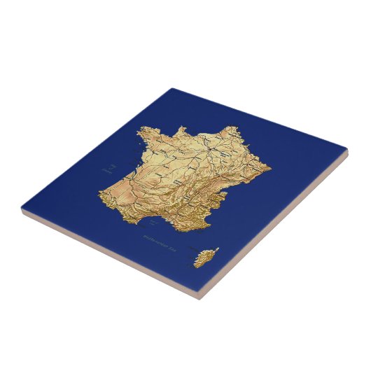 Frankrijk Map Tile Tegeltje (Zijkant)