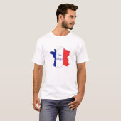 Frankrijk Map Tricolor Les Bleus T-shirt (Voorkant volledig)