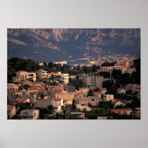 Frankrijk, Marseille, Provence. Zuidelijke buitenw Poster