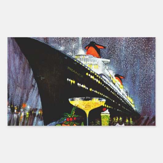 Frankrijk met Champagne Rechthoekige Sticker (Voorkant)