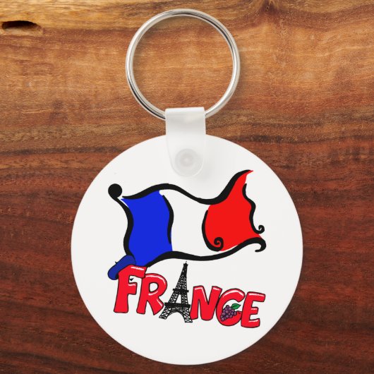 Frankrijk met vlaggenproducten sleutelhanger (Voorkant)