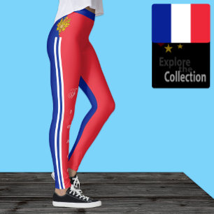 Frankrijk mode leggings, Franse vlag / sport Leggings