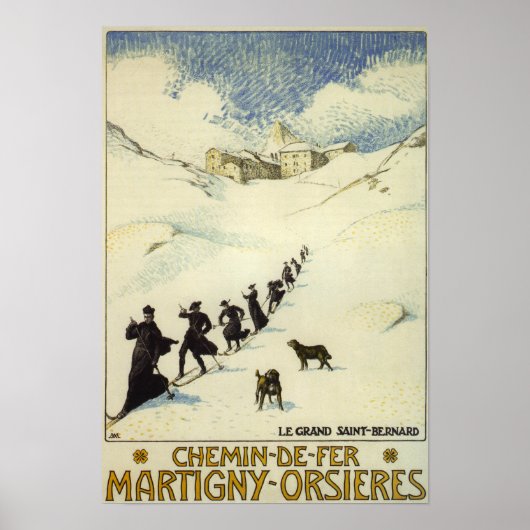 Frankrijk - Monks Skiing Poster (Voorkant)