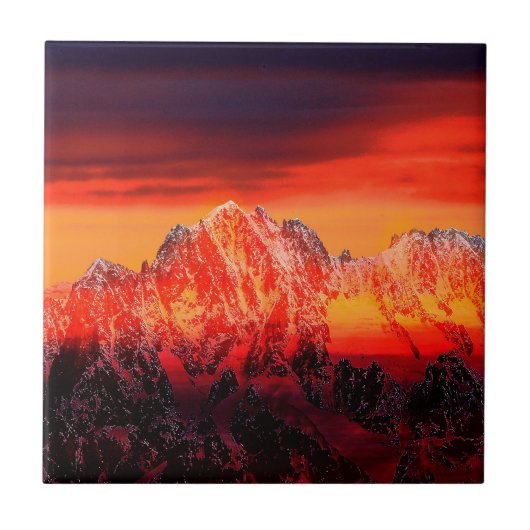 Frankrijk Mont Blanc kabelbaan Tegeltje (Voorkant)