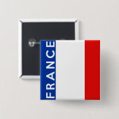 frankrijk naam vlaggensymbool vierkante button 5,1 cm (Voorkant /achterkant)