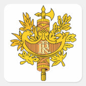 Frankrijk Nationaal embleem Vierkante Sticker (Voorkant)