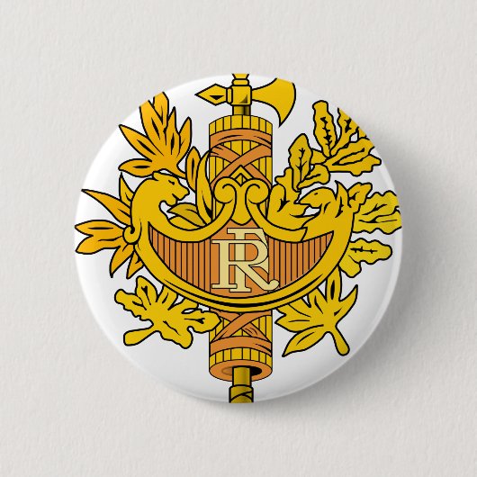 Frankrijk Nationaal Emblem Ronde Button 5,7 Cm (Voorkant)