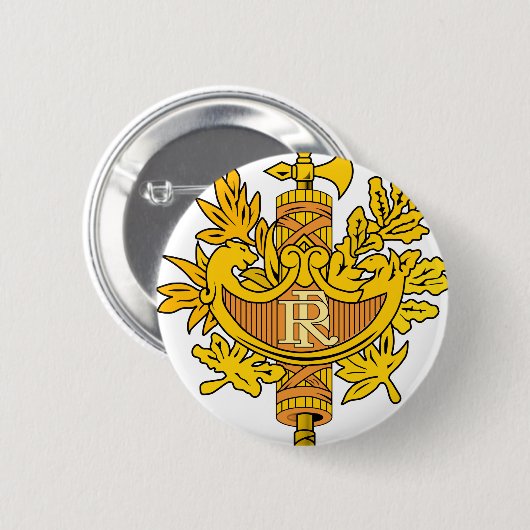 Frankrijk Nationaal Emblem Ronde Button 5,7 Cm (Voorkant /achterkant)