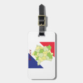 Frankrijk nationale kleuren en kaart bagagelabel (Voorkant verticaal)