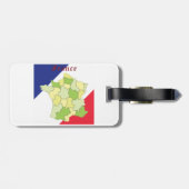 Frankrijk nationale kleuren en kaart bagagelabel (Achterkant horizontaal)