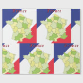 Frankrijk nationale kleuren en kaart cadeaupapier (Vlak)