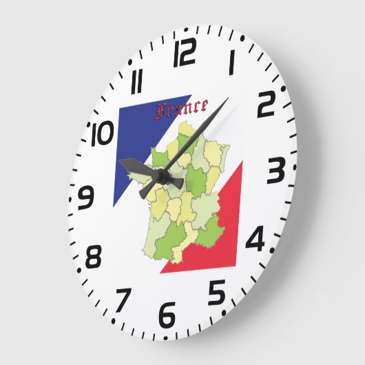 Frankrijk nationale kleuren en kaart grote klok (Hoek)