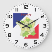 Frankrijk nationale kleuren en kaart grote klok (Voorkant)