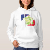 Frankrijk nationale kleuren en kaart hoodie (Voorkant)