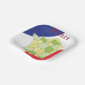 Frankrijk nationale kleuren en kaart papieren bordje (Gebogen)