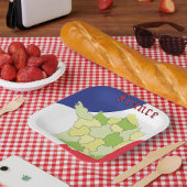 Frankrijk nationale kleuren en kaart papieren bordje