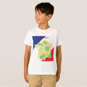 Frankrijk nationale kleuren en kaart t-shirt (Voorkant volledig)