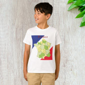 Frankrijk nationale kleuren en kaart t-shirt