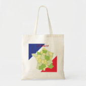 Frankrijk nationale kleuren en kaart tote bag (Voorkant)