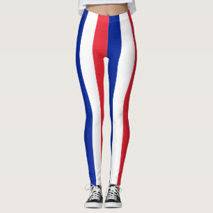 Frankrijk Nationale vlagkleuren Verticale strippen Leggings