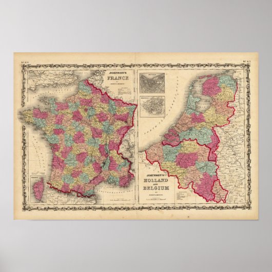 Frankrijk Nederland en België Poster (Voorkant)