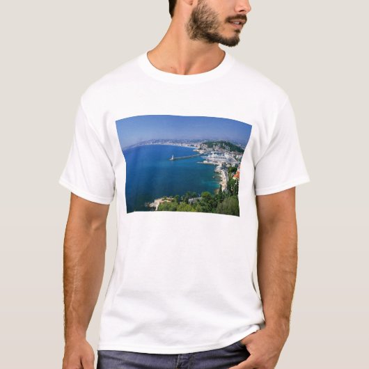 Frankrijk, Nice, luchtbeeld van de haven T-shirt (Voorkant)