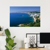 Frankrijk, Nice, luchtfoto van de haven Poster (Thuiskantoor)