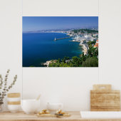 Frankrijk, Nice, luchtfoto van de haven Poster (Keuken)