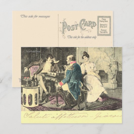  Frankrijk, nog een overwinning, schaakspel Briefkaart (Voorkant / Achterkant)