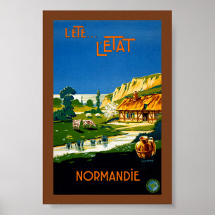 Frankrijk Normandië Vintage Reisposter Gerestauree Poster