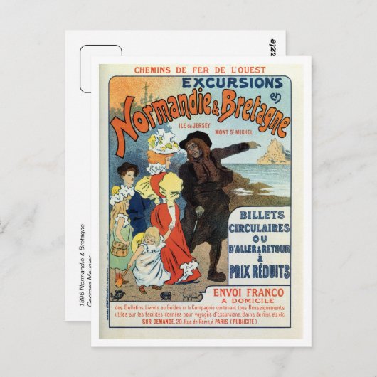  Frankrijk Normandy Jersey Verenigd Koninkrijk rei Briefkaart (Voorkant / Achterkant)