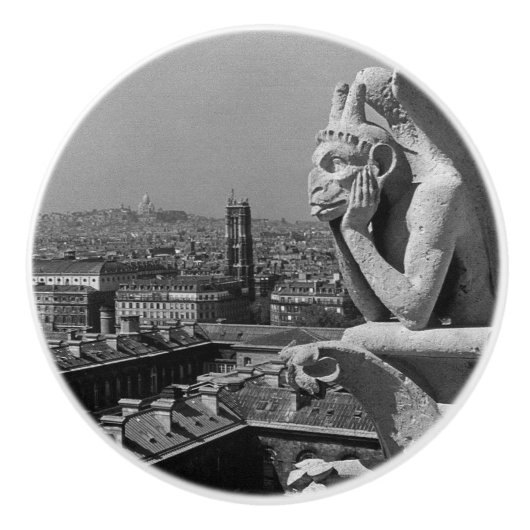  Frankrijk Notre Dame Cathedraal denker Keramische Knop (Voorkant)