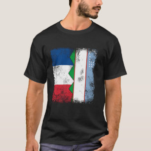 Frankrijk Oezbekistan vlaggen half Oezbeeks vuur T-shirt