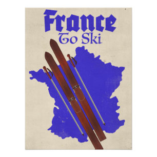 Frankrijk om te skiën perfect poster