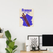 Frankrijk om te skiën poster (Thuiskantoor)