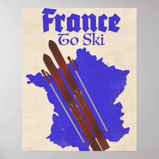 Frankrijk om te skiën poster (Voorkant)
