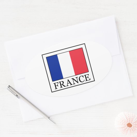 Frankrijk Ovale Sticker (Envelop)