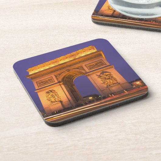 Frankrijk, Parijs, Arc de Triomphe bij schemering. Drankjes Onderzetter (Linkerzijde)