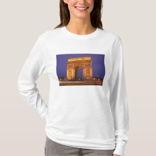 Frankrijk, Parijs, Arc de Triomphe bij schemering. T-shirt