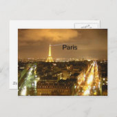 Frankrijk Parijs bij de nachttoren van Eiffel (doo Briefkaart (Voorkant / Achterkant)
