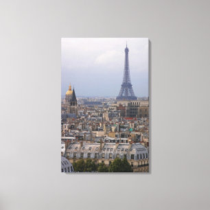 Frankrijk, Parijs, cityscape met Eiffeltoren Canvas Afdruk