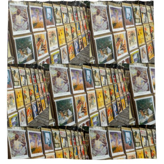 Frankrijk Parijs Cityscape Montmartre Area Art Sal Douchegordijn (Voorkant)