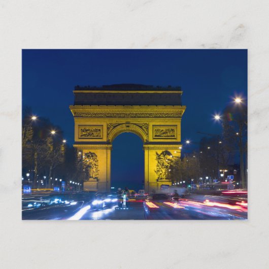 Frankrijk, Parijs. De Arc de Triomphe en de Briefkaart (Voorkant)