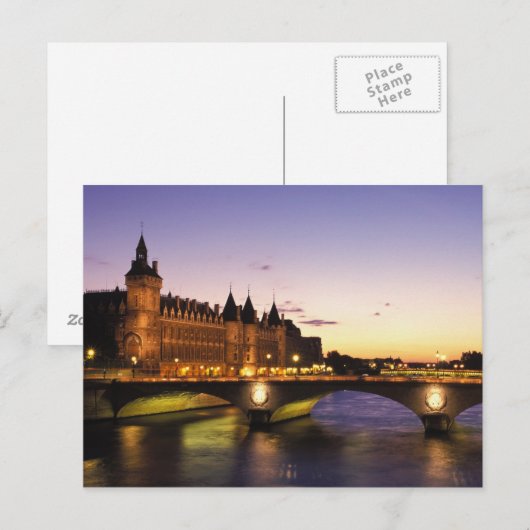 Frankrijk, Parijs, de Seine en de Conciergerie Briefkaart (Voorkant / Achterkant)