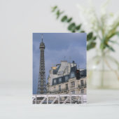 Frankrijk, Parijs, Eiffeltoren achter de metro Briefkaart (Staand voorkant)
