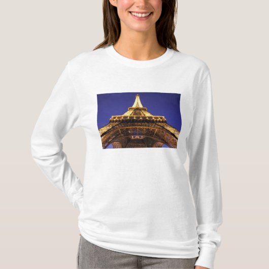 FRANKRIJK, Parijs Eiffeltoren, avondbeeld T-shirt (Voorkant)
