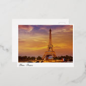 Frankrijk, Parijs, Eiffeltoren Folie Feestdagen Briefkaart (Voorkant / Achterkant)