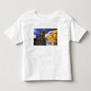 Frankrijk, Parijs. Eiffeltoren in schemerige mist  Kinder Shirts