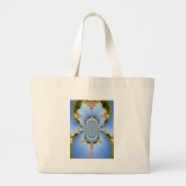 Frankrijk Parijs Eiffeltoren Kaleidoscoop Blauw Mo Grote Tote Bag (Voorkant)