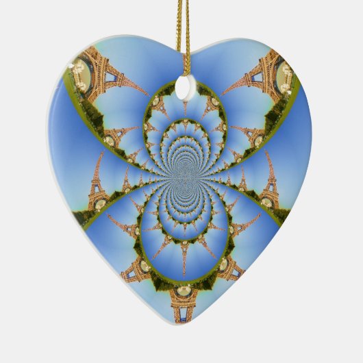 Frankrijk Parijs Eiffeltoren Kaleidoscoop Blauw Mo Keramisch Ornament (Rechts)